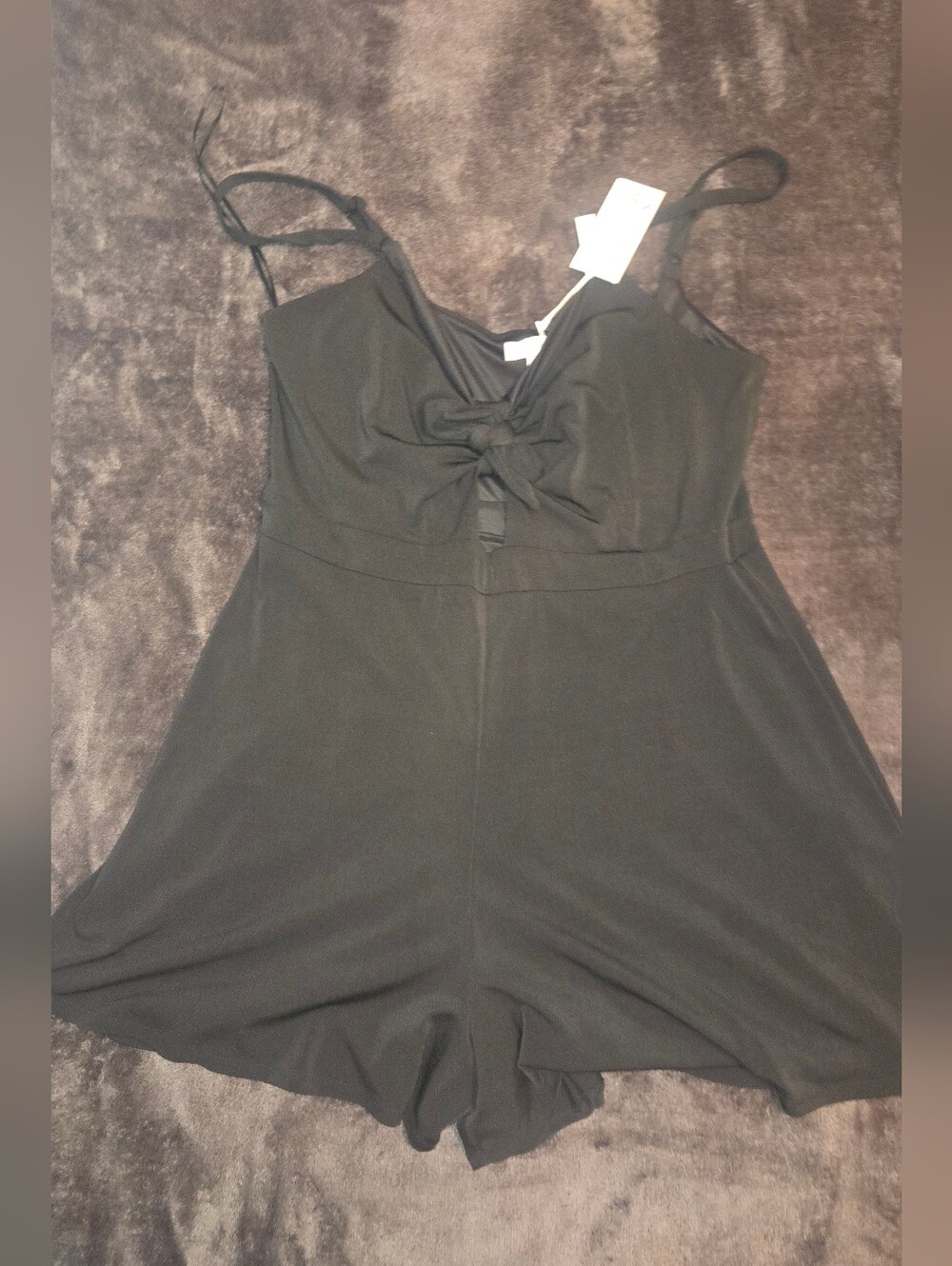 Candie's Black Tie-Front Romper